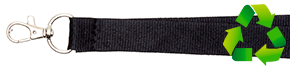 Bæredygtig keyhanger i genbrugspolyester sort 20 mm