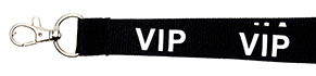 Flad 20mm. sort påtrykt VIP