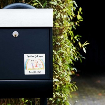 Postkasse Labels med egen tekst - Design klistermærke til postkasse