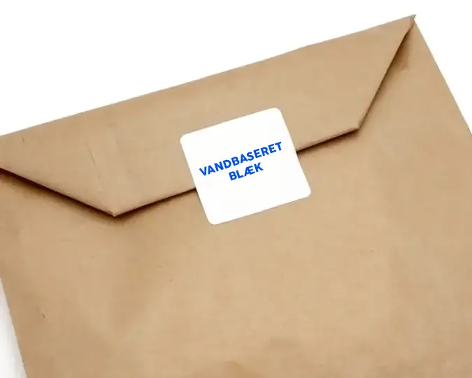 Klistermærker med vandbaseret blæk