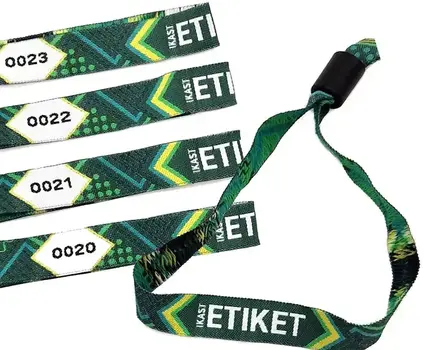 Vævede festivalarmbånd i genbrugsmateriale