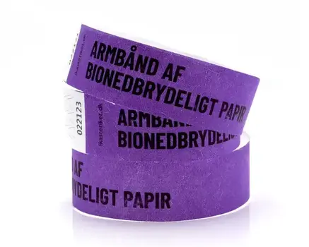 Armbånd af nedbrydeligt papir