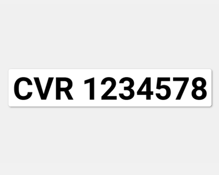CVR klistermærke sort tekst