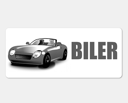 Bilklistermærke til sortering af legetøj