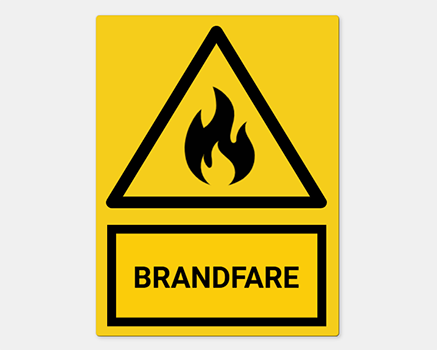 Brandfareklistermærker