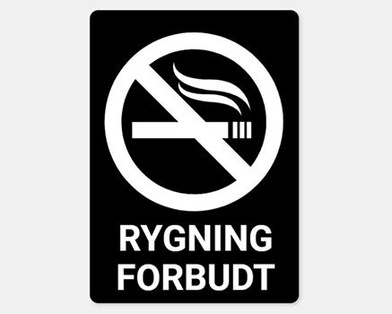 Rygning forbudt klistermærke - sort