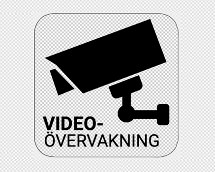 Videoövervakning - transparent klistermärke