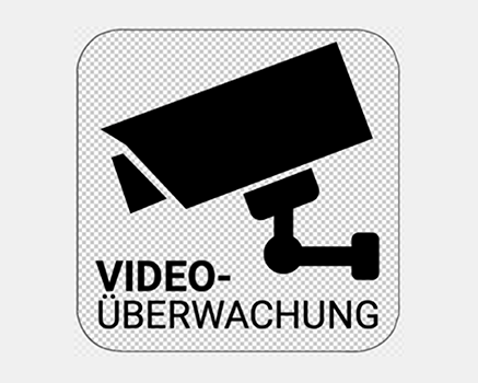 Videoüberwachung – transparenter Aufkleber