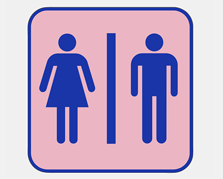WC skilt i farver
