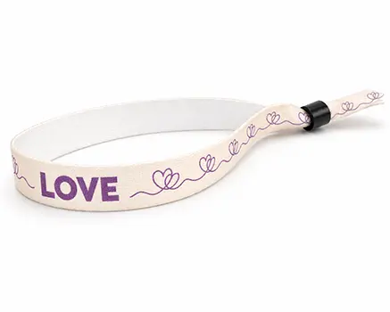 Festivalarmbånd med lilla hjerter