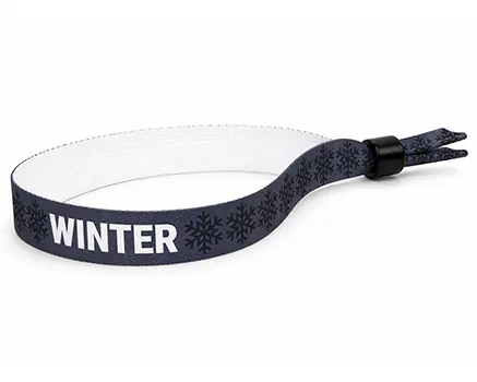 Mørkt festivalarmbånd med snefnug