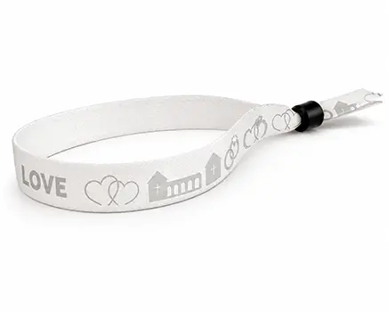 Hvide festivalarmbånd til bryllup