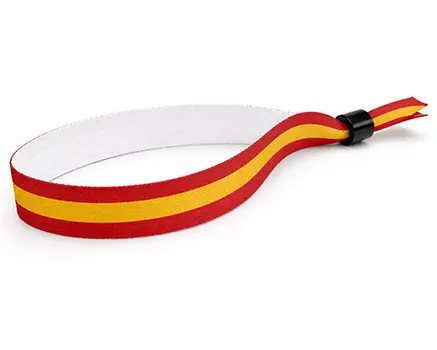 Festivalarmbånd med røde og gule striber - Spanien