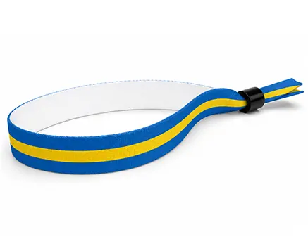 Festivalarmbånd med blå og gule striber - Sverige