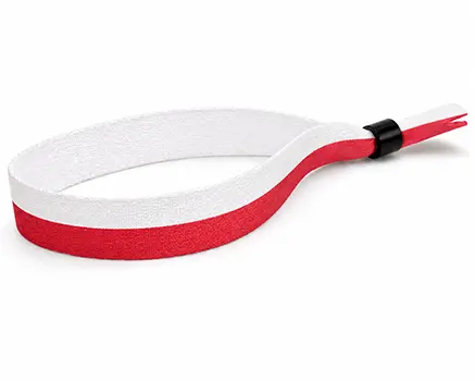 Festivalarmbånd med røde og hvide striber - Polen
