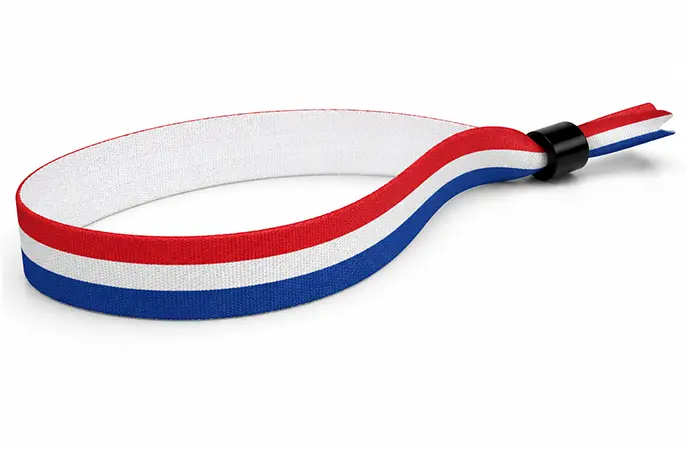 Festivalarmbånd med røde, hvide og blå striber - Holland